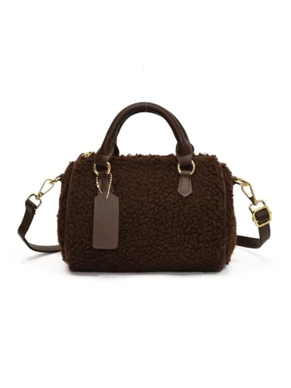 Fuzzy Lambswool Furry Tote Bag Faux Fur Purse Fluffy Crossbody Handbag